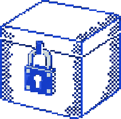 A cube with a padlock on it